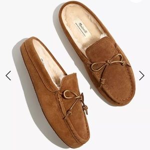 Madewell Suede Moccasin Stuff Slippers in Dried Cedar Size 5